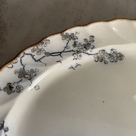 Bishop Powell & Stonier Melissa Blue Floral 14" Oval Serving Platter c.1878-91 - Picture 3 of 9